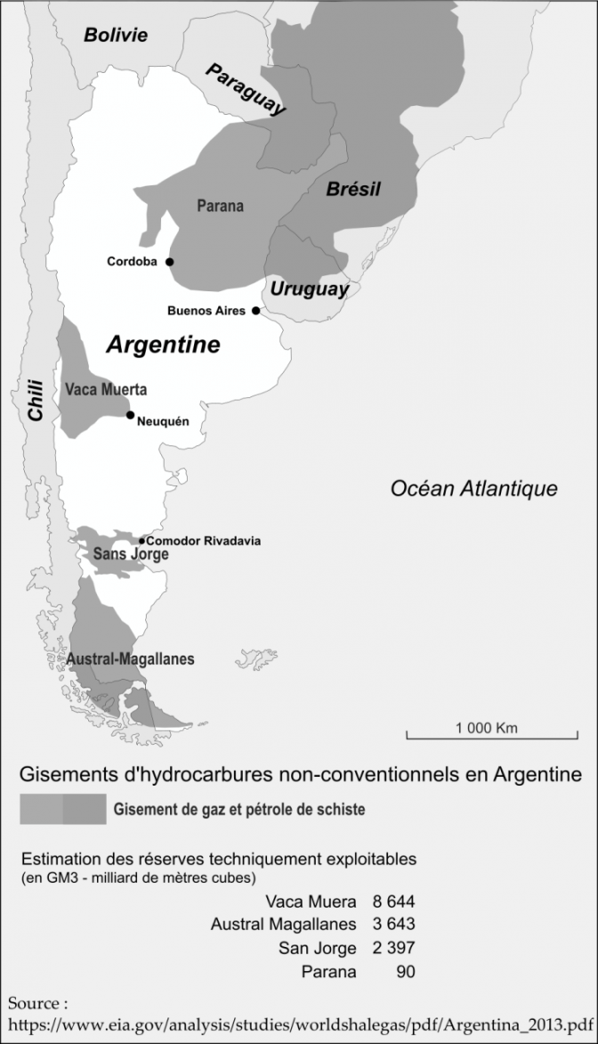 Gisements d'hydrocarbures non conventionnels en Argentine